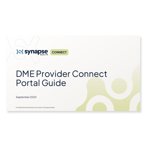 DME Provider Connect Portal Guide